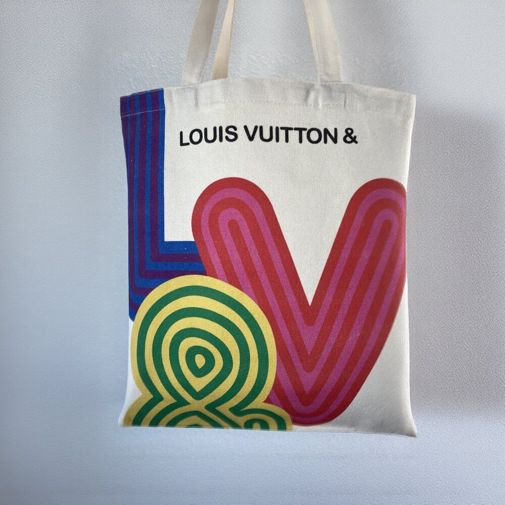 Louis Vuitton Cream Canvas Tote with Multicolor Graphic Print